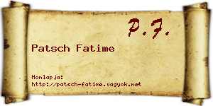 Patsch Fatime névjegykártya